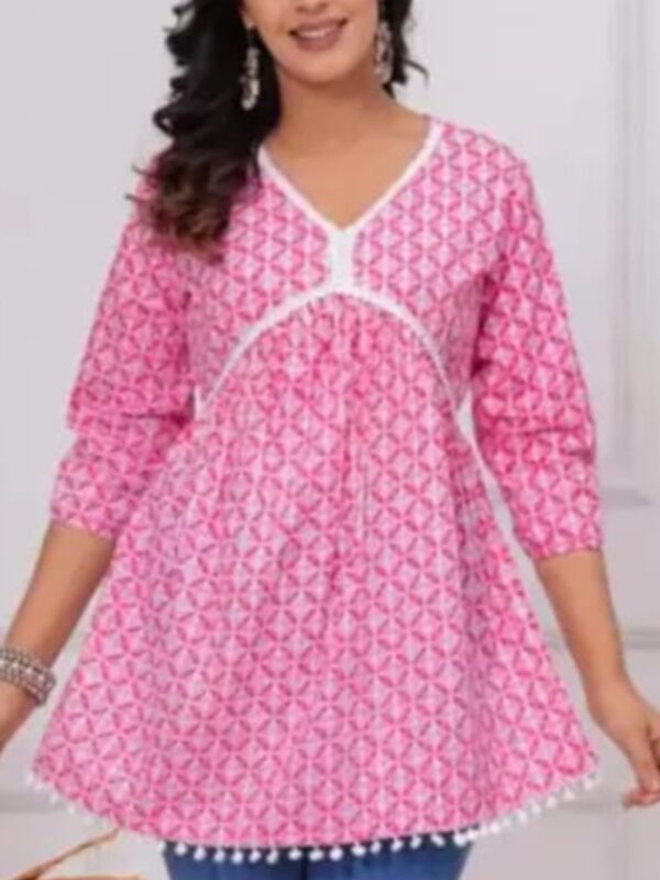 Gulnar Pom-Pom Short Kurti