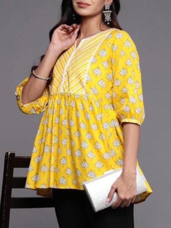 Basanti Phool Short kurti